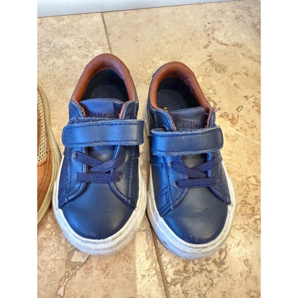 Ralph Lauren Navy Sneakers & Sperry Tan Leather Boat Shoes Size 5 - Picture 3 of 6